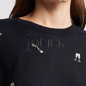 Sweat-shirt d'hiver avec strass sur le devant et logo personnalisé polyester/coton polaire haute qualité prix de gros pour femmes - Product Image 4