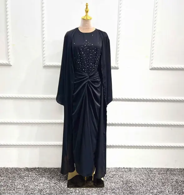 लंबी शिफॉन इस्लामी महिलाओं की पोशाक थोक उत्पाद सर्वोत्तम गुणवत्ता सामग्री फैक्टरी मुस्लिम रोब प्लस आकार महिलाओं के कपड़े क्रिस्टल