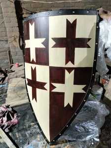 Royal Viking Warrior King Shield Medieval Era adulto hecho a mano madera Natural y Metal tamaño personalizado Halloween Cosplay - Product Image 3