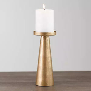 Handmade Gold Finished Metal <b>Pillar</b> <b>Candle</b> Holder for Home & Christmas Tabletop Lighting Decorations <b>Candle</b> <b>Pillar</b> - Product Image 1