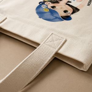 กระเป๋าผ้าแคนวาสพรีเมียม Denim Diary - 300 GSM สีพื้น ปักลายและตัวอักษร ดีไซน์เปิดด้านบนพร้อมซิปปิด - Product Image 3