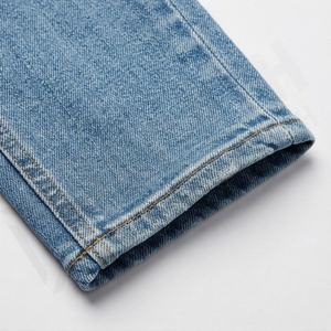 Jeans skinny ajustés pour femmes, tendance actuelle, de haute qualité, décontractés, couleur personnalisée, pantalon en denim délavé, logo à la taille, pantalon - Product Image 6