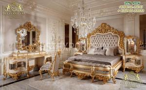 Conjunto de muebles de dormitorio para el hogar de estilo barroco, muebles de dormitorio de estilo victoriano de lujo, muebles de dormitorio doble tallados a mano al por mayor - Product Image 5