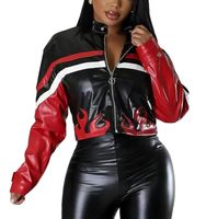 Veste en cuir pour femmes au design unique-Slim imperméable et coupe-vent Logo personnalisé Style motard pour dames et filles