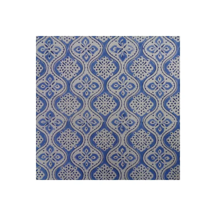 Raw Cloth Cotton Fabric Hand Block Printed Cotton 20 Sheeting 5 Yard Running Thicker Base Fabric For Sale