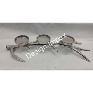 Porte-bougie décoratif en aluminium au design bois de cerf pour bougeoir, artisanat métallique, décoration de Noël, support de bougie, prix abordable - Product Image 3