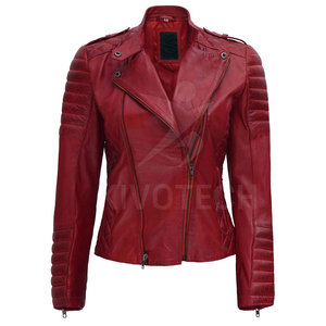 Chaqueta de cuero para mujer personalizada de la mejor calidad, hecha en Pakistán, chaquetas de cuero genuino para moto de alta calidad para mujer, novedad - Product Image 1
