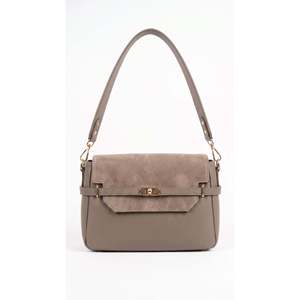 Bolso Estructurado en Piel Genuina Dollaro y Ante - Hecho en Italia - Art. 26096 - Product Image 4