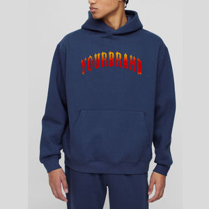 Sweat-shirt pour homme de qualité supérieure 100% coton, streetwear, couleur unie, poids lourd 400GSM, logo imprimé en relief personnalisé, basiques pour homme - Product Image 1