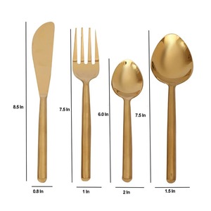 Ensemble d'argenterie en acier inoxydable ton or de qualité supérieure idéal pour table à manger cuisine servant cadeaux mariages et hôtel - Product Image 2