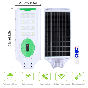 Lámpara <span class=keywords><strong>Solar</strong></span> de Calle de Alta Luminosidad de 300W 400W 500W para Exteriores, Lámpara LED Impermeable IP66 con Sensor de Radar y Control Remoto - Product Image 4