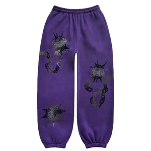 Meilleurs fabricants de vêtements au Pakistan pantalons évasés personnalisés délavés à l'acide vintage survêtement de jogging en coton imprimé et soufflé pour hommes - Product Image 4