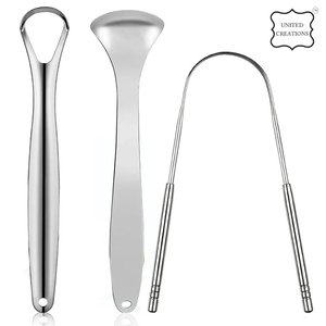 Rascador limpiador de lengua de acero inoxidable para higiene bucal Acero inoxidable de cobre plateado personalizado - Product Image 3