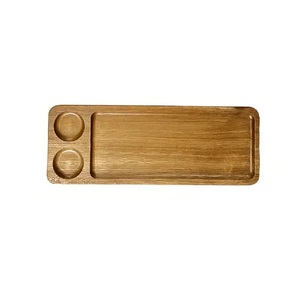 Ensemble de plateaux de service en bois 4 plateaux rectangulaires en bois d'acacia massif écologiques pour servir des fruits, des desserts, des petits-déjeuners, des aliments, du fromage - Product Image 3