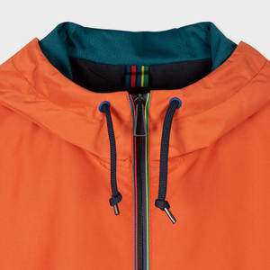 Men's Canvas <b>Rain</b> Jacket Zipper Waterproof Breathable Hood | Orange Storm Shell Performance Wear Lightweight Outdoor Sport <b>Coat</b> - Product Image 2