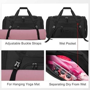 Sac de sport à rayures ZEE LAIN IND pour femmes et hommes, 41L, résistant à l'eau, avec compartiment pour chaussures, poche humide, sangle réglable - Product Image 4