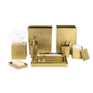 Acero inoxidable de lujo martillado a mano 8 piezas decorativo plata acabado forma redonda último diseño Hotel juego de baño - Product Image 4