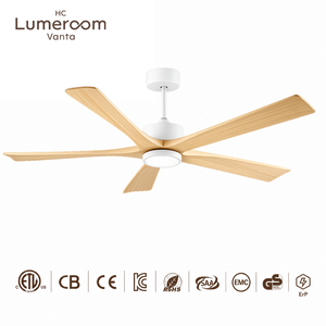 Ventilateur de plafond 60 pouces avec lumière, pales en bois massif, moteur DC, télécommande APP, LED dimmable – En stock aux États-Unis - Product Image 4