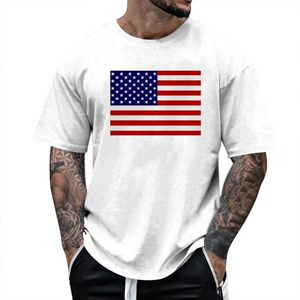 Drapeau américain audacieux t-shirt unisexe coupe coton à manches courtes Style patriotique confortable t-shirt en gros approvisionnement en vrac - Product Image 1