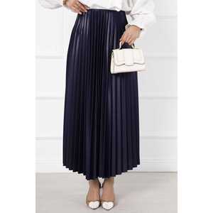Jupe Hijab en Satin Bleu Marine Brillante et Respirante, Coupe Ajustée, Style Formel et Élégant avec Décoration Imprimée, Taille XS pour l'Été - Product Image 2