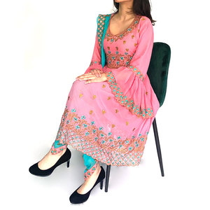 Amazing New Afghani Vintage Style pink Color Banjara Tribal Dress Frock - Product Image 3