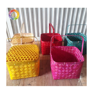 Caja enrollable tejida de bambú, caja de almacenamiento decorativa de bambú para bodas, té y regalos de joyería, exhibición de almacenamiento de pastelitos de picnic de Bambú - Product Image 1