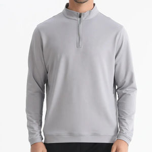 Half Zip Sweatshirt Oversize Heavy Weight 1/4 Zip up Hoodie Unisex 100% Plain Cotton Half Zipper <b>Turtleneck</b> Hoodie Gym Shirt - Product Image 1