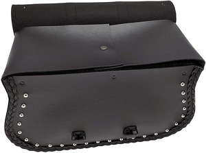 Ensemble de sacoches de moto droites en cuir synthétique Sacs de selle en gros de haute qualité, noir - Product Image 3