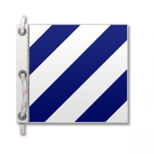 Nautical Signaling Number <b>Flag</b> 6 60x50cm Blue White Diagonal Stripes Communication <b>Flag</b> - Product Image 3