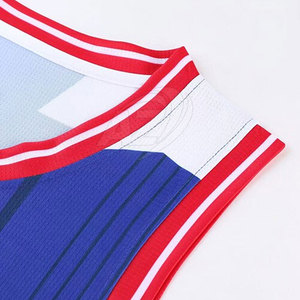 100% Polyester respirant grande taille hommes basket-ball uniforme de haute qualité sur mesure à manches courtes hiver - Product Image 5