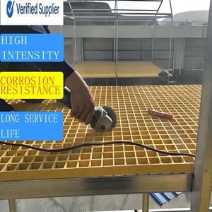 Chim bồ câu tầng FRP Grating 19*19 38*38 Mét nền tảng lối đi rãnh Bìa lõm FRP Grating với gia cầm lồng FRP Grating - Product Image 5