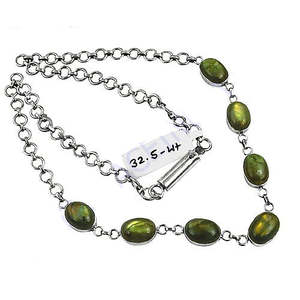 Collier en perles de labradorite argentée pour femmes, bijoux en argent sterling fin - Product Image 2