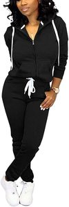 Chándal informal con capucha para mujer, chaqueta con cremallera completa, conjunto de chaquetas y pantalones, chándal personalizado de 2 piezas - Product Image 3