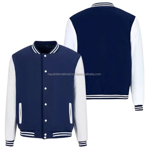 Chaqueta Varsity de Invierno Azul de Alta Calidad con Cuello Alto y Bordado Personalizado de Béisbol - Product Image 5