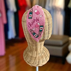 Diadema con cuentas de Cheers rosas, regalos de champán personalizados para mujer, accesorio para el cabello de fiesta rosa para regalos de despedida de soltera - Product Image 4