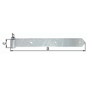 บานพับสายรัด 60 x 800 มม. เหล็กชุบสังกะสีแบบจุ่มร้อน หนา 8 มม. โค้งมน 20 มม. GAH - Product Image 1