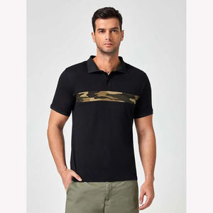 T-shirts de golf décontractés pour hommes sur mesure tissu tricoté léger et respirant solide teint uni grande taille pour polos - Product Image 5