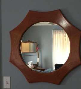 Modern Wooden Wall <b>Mirror</b> <b>Frame</b> Distressed White Finish Handmade Shabby Chic Cottagecore Inspired for Hotel Home Bathroom - Product Image 3
