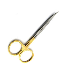 Tijera quirúrgica, hoja curva afilada, tijeras de vendaje operativas, tijera de corte de puntada de acero inoxidable medio dorado - Product Image 2