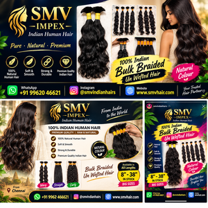 Precio al por mayor 12A de alta calidad, compre cabello a granel 100% cabello humano virgen natural. Cabello humano indio a granel sin trama de la India - Product Image 6