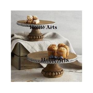 Ensemble de 2 supports en bois pour collations et gâteaux, forme ronde de qualité supérieure, support de service pour gâteaux pour fournisseur en gros - Product Image 1