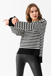 Custom Long Back New Fashion Knitwear Pullover Crew Neck Elastic <b>Warm</b> Styled Striped High Quality Winter <b>Jumper</b> OEM Services - Product Image 2