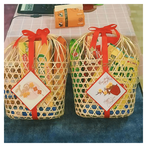 Panier-cadeau en bambou Panier-cadeau en bambou fait à la main pour les paniers de fruits et les emballages festifs Origine Vietnam - Product Image 3