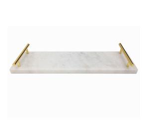 Plateau de service en marbre blanc en vente chaude, plateaux pour la maison et la table, plateau de service en marbre de haute qualité, nouveau look avec poignée. - Product Image 6