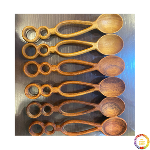 <b>Wooden</b> spoon natural acacia wood <b>cooking</b> and serving <b>utensil</b> handmade kitchen tool from Vietnam - Product Image 4