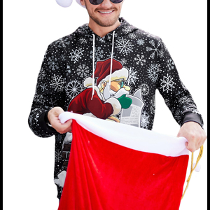 เสื้อสเวตเตอร์สวมหัวมีฮู้ดพิมพ์ลายลำลองสำหรับผู้ชายวัยรุ่นของขวัญแฟชั่นสไตล์คริสต์มาสสนุก - Product Image 6