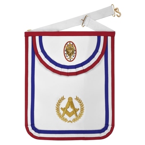 Tablier National Sojourners Gold Square & Compass avec Couronne Bullion Broderie à la main Service OEM - Product Image 1