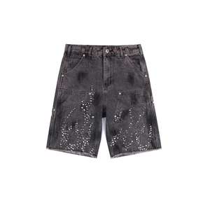 Kivotech Pantalones Cortos Personalizables, Transpirables, Lavado de Color, Pantalones Cortos de Mezclilla, Estampado de Piedra, Prémium, 100% Algodón - Product Image 1