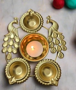 Urli นกยูงโลหะ, Diwali diyas, Diwali RETURN โปรดปราน, ของขวัญวันขอบคุณพระเจ้า, urli โลหะ, ผู้ถือไฟชาตกแต่ง, ตกแต่งบันได - Product Image 2
