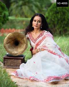 Secuencia de bordado pesado tradicional indio, colecciones de Sari de trabajo, ropa de boda india, Sari de seda Banarasi con trabajo de tejido - Product Image 6